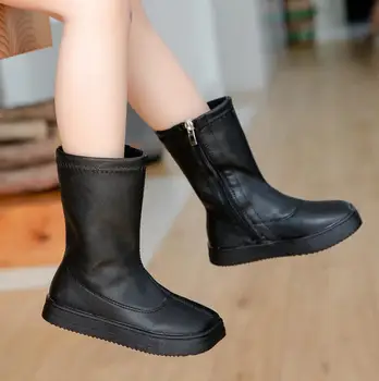 

Winter Kids Boots For Boys 2020 Genuine Leather Children Snow Boots Sneakers Toddler Girls Autumn Shoes Plush Warm Martin Boots