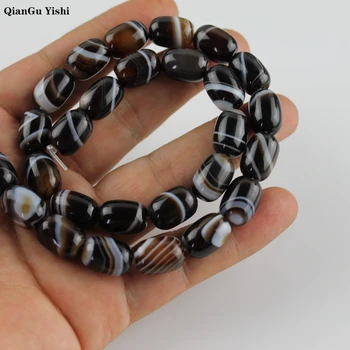 

Natural AAA+ Fine Persian Onyx Agate Stone Drum Barrel Shape Beads For Jewelry Making DIY Bracelet Necklace