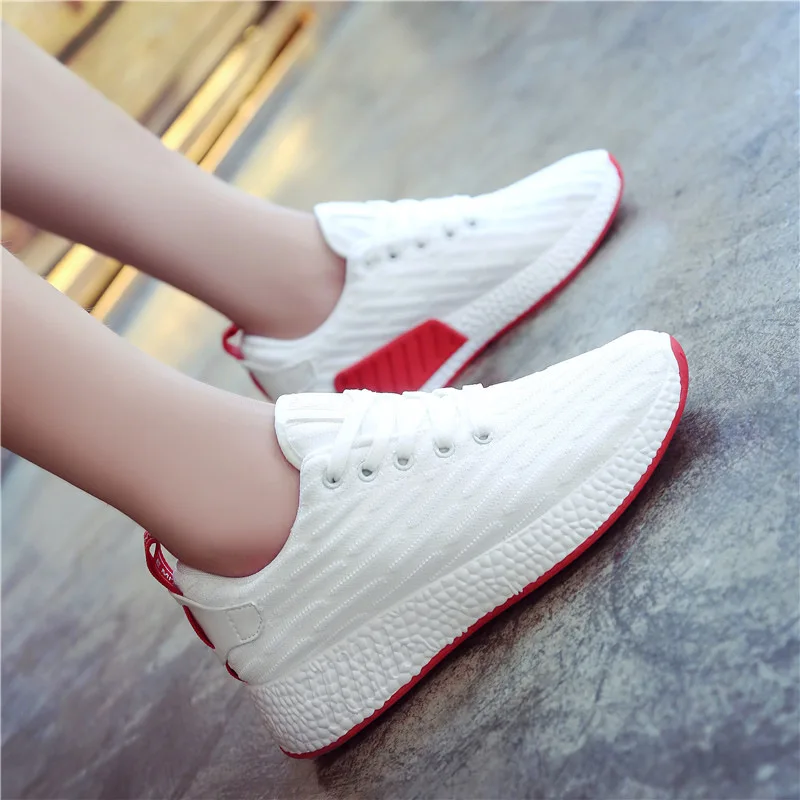 Женские кроссовки из дышащей кожи Fly Weave черные белые розовые для бега