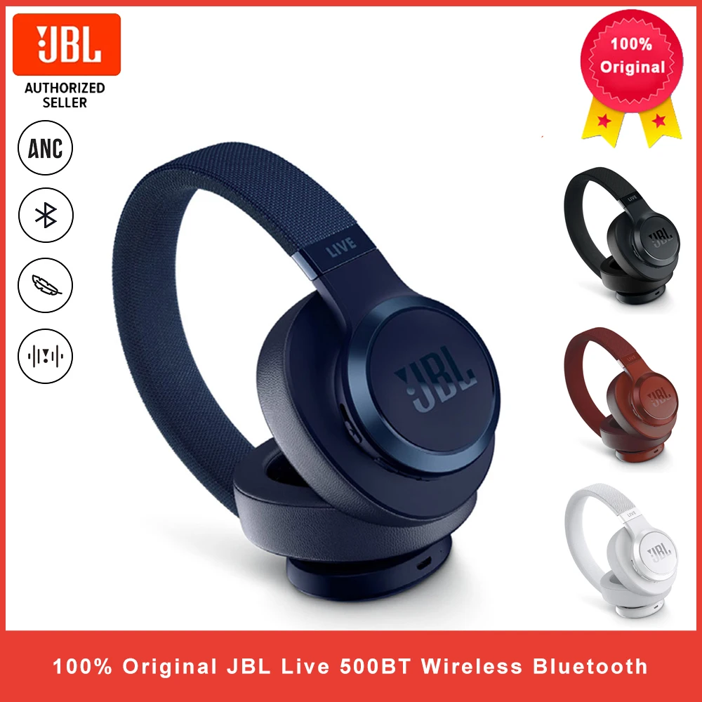 Jbl Live 500bt Wireless Bluetooth Smart Headphone Ai Voice Assistant  Earphone Sport Headset 30hours Music Multi-point Connection - Earphones &  Headphones - AliExpress