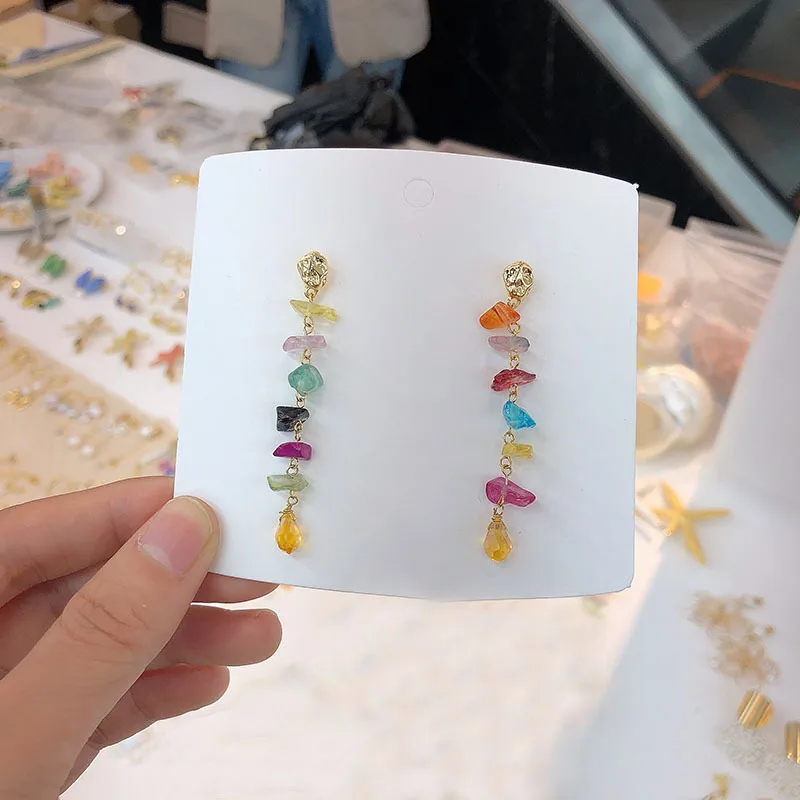

2019 new design fashion jewelry long section imitation stone color irregular earrings marble texture earrings for women gift