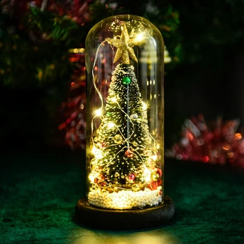 

Christmas Tree Glass LED String Desk Night Light Glass Cover Ornaments Cedar Christmas gifts for children Decorative glass cover