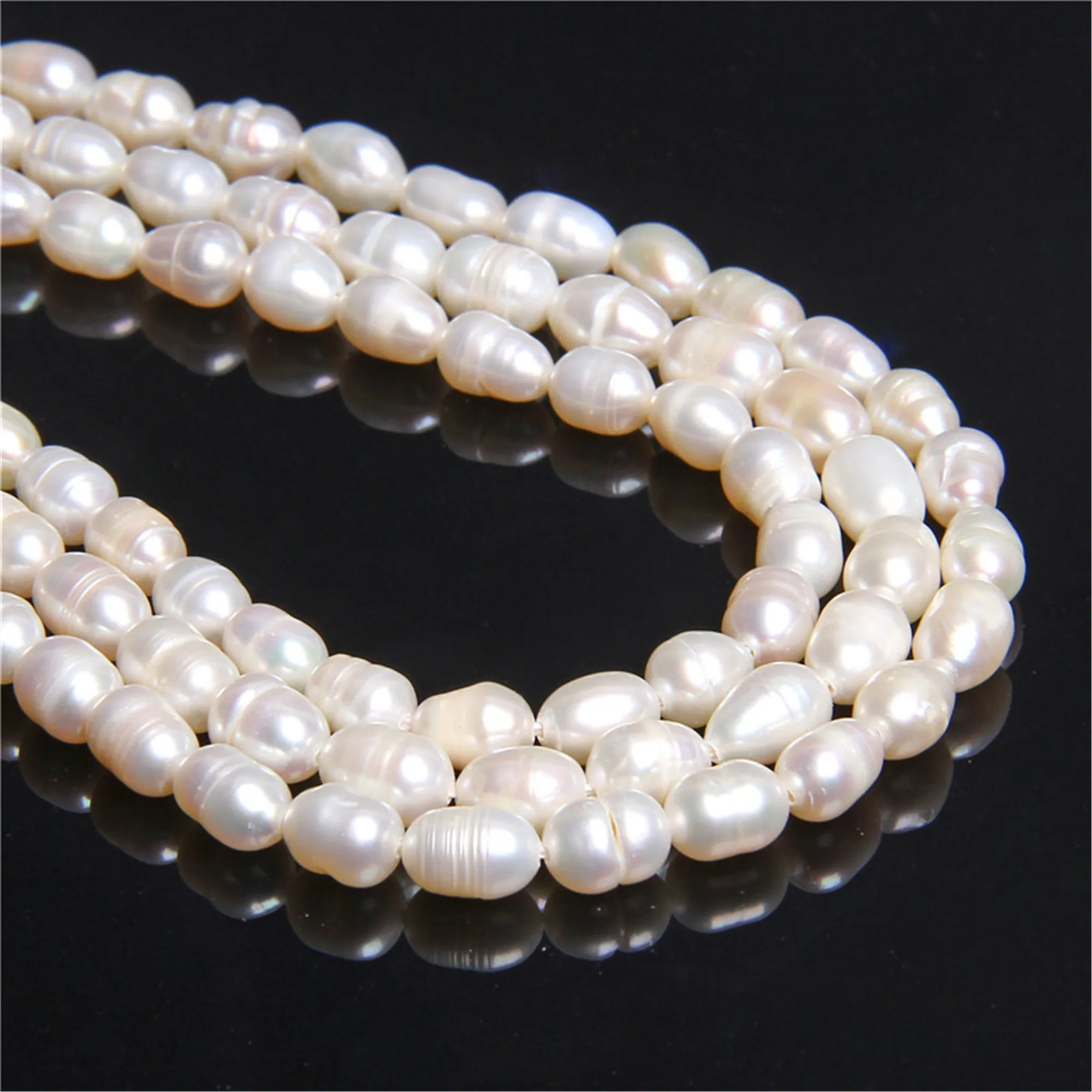 AA 7-8mm Gray tiny Ring potato freshwater pearls,large hole,big hole pearls