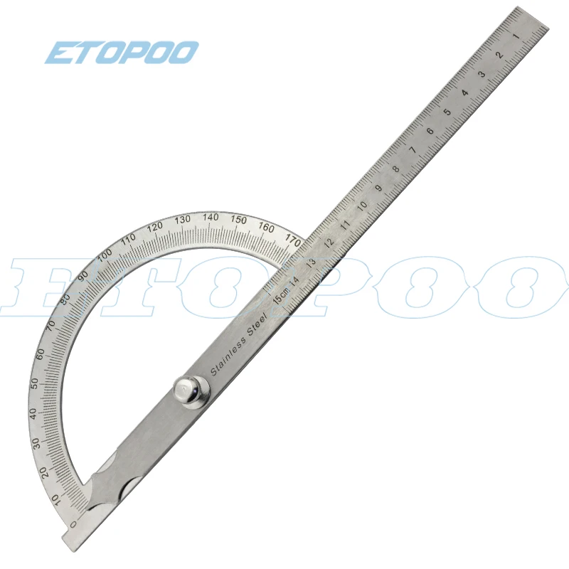 300mm 12inch 30cm 15cm 0-180 degree steel Protractor Goniometer Round Head Stainless Steel General Angle Ruler