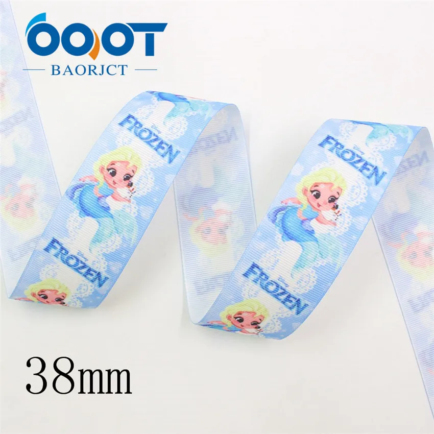 OOOT BAORJCT I-19809-1839, 38 мм 10 ярдов мультфильм термотрансферные печатные корсажные ленты, ленты ремесла, лук крышка DIY аксессуары - Цвет: I-19809-1845