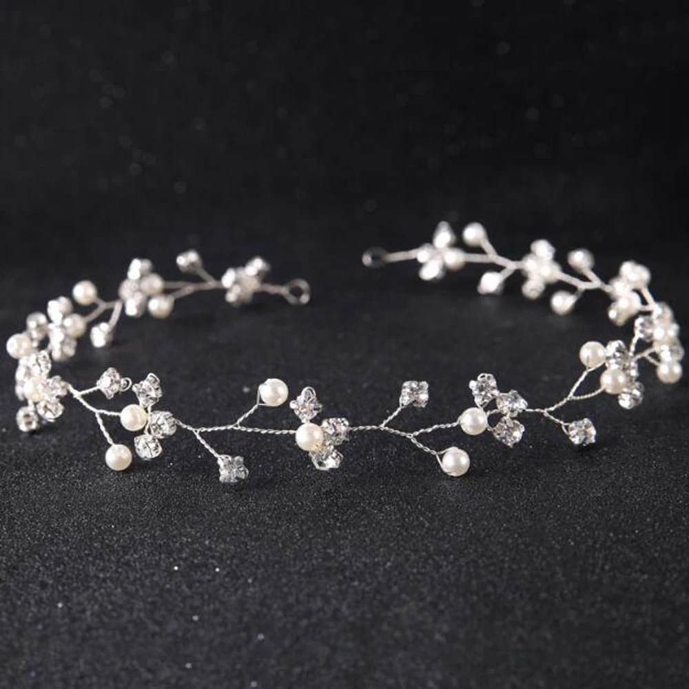 Wedding Gold Silver Rhinestones Headband Tiara Wedding Hair Vine Bridal Headband Hair Jewelry accessories for Women