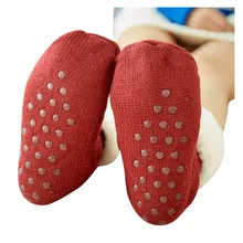 Толстые носки для женщин; зимние теплые хлопковые однотонные носки из мериносовой шерсти; милые Нескользящие носки-тапочки для сна; носки для ковров; calcetines mujer