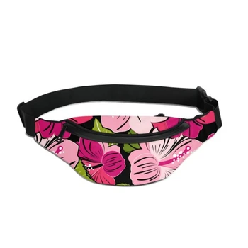 

Vintage Flower Flora Pink Rose Design Custome Running Waist Bag Hip Belt Bag Fanny Pack Women Phone Money Pouch Unisex Chest Bag