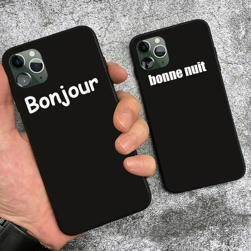 French Slogan Phone Fundas Coque for IPhone 11 12 Pro Max Case XR XS 7 8 6s Plus Accessories Mini 11pro TPU Soft Cover | Мобильные