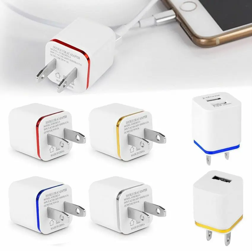 phone charger Universal US/EU Plug 2 Ports USB Wall Charger Portable Travel Adapter for iPhone Samsung iPad Smart Phone 65w charger phone