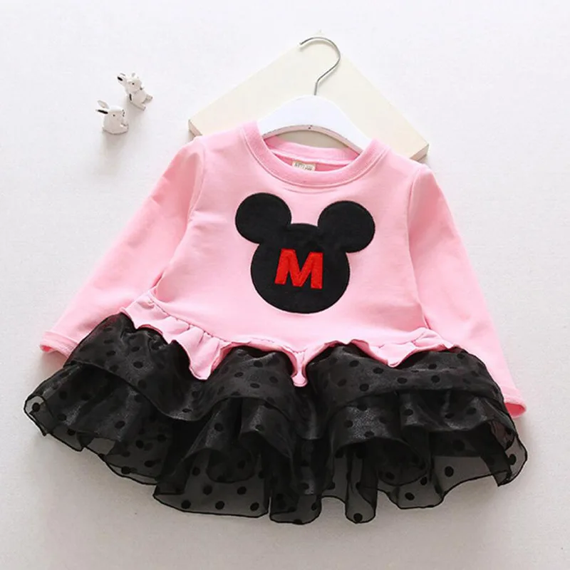 

2019 Most New Style Dreamy Kingdom Baby Girls Upper Body Pure Cotton Lower Body Lace Mickey Mouse Dress