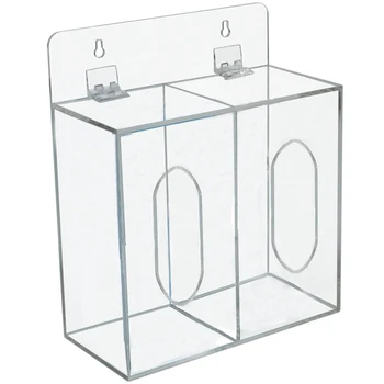 

Disposable Mask Storage Box Wall-Mounted Transparent Double Grid Storage Box Tissue Tissue Organizer
