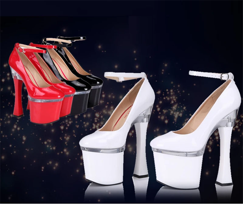 summer sweet wedding beach round Super High heels Red shoe 3 Colors Crystal Decorate Platform Black women ladies shoes