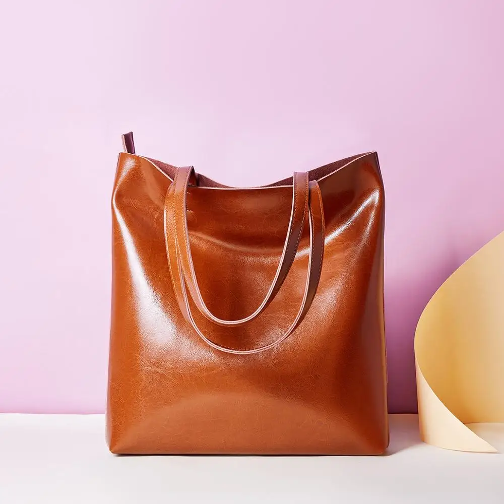 Zency натуральная кожа винтажная женская сумка на плечо высокое качество модная коричневая Большая вместительная сумка для покупок черная сумка-тоут