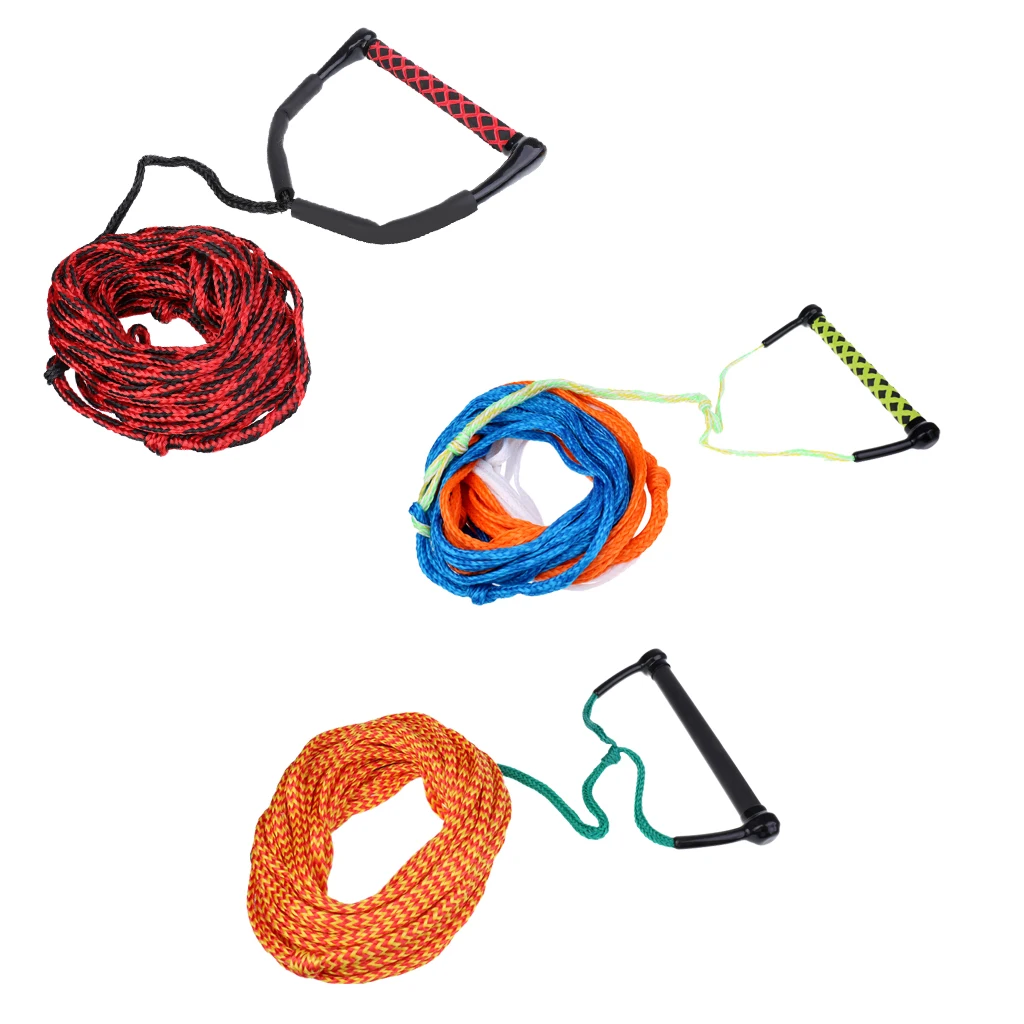 Safety Surfing Acces 1000kg 23 Meters 10mm Water Ski Wakeboard Rope with Handle Grip for Leash Knee Boarding Waterski Euquipment