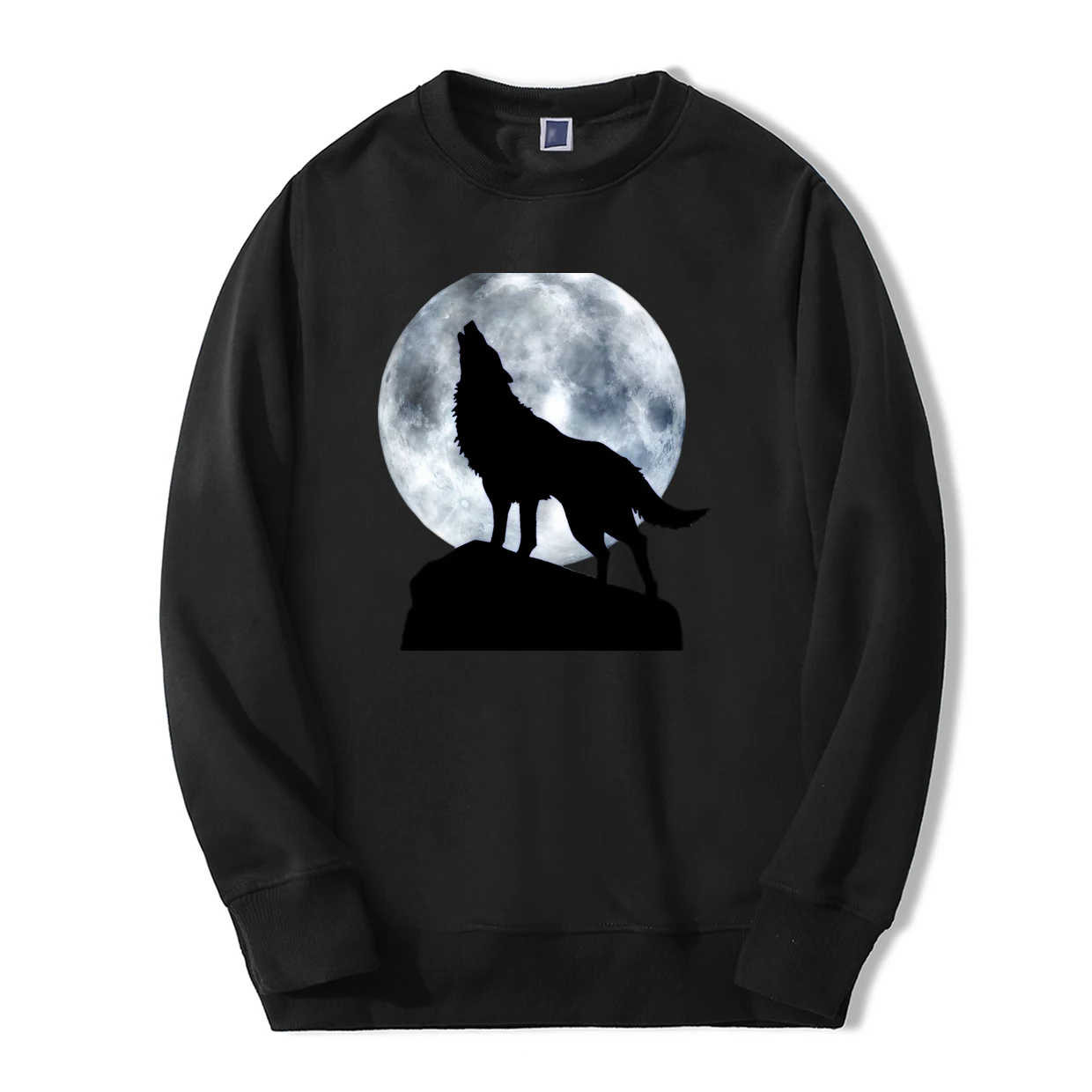 Мужская Флисовая Толстовка Moon Wolf повседневная спортивная толстовка с капюшоном