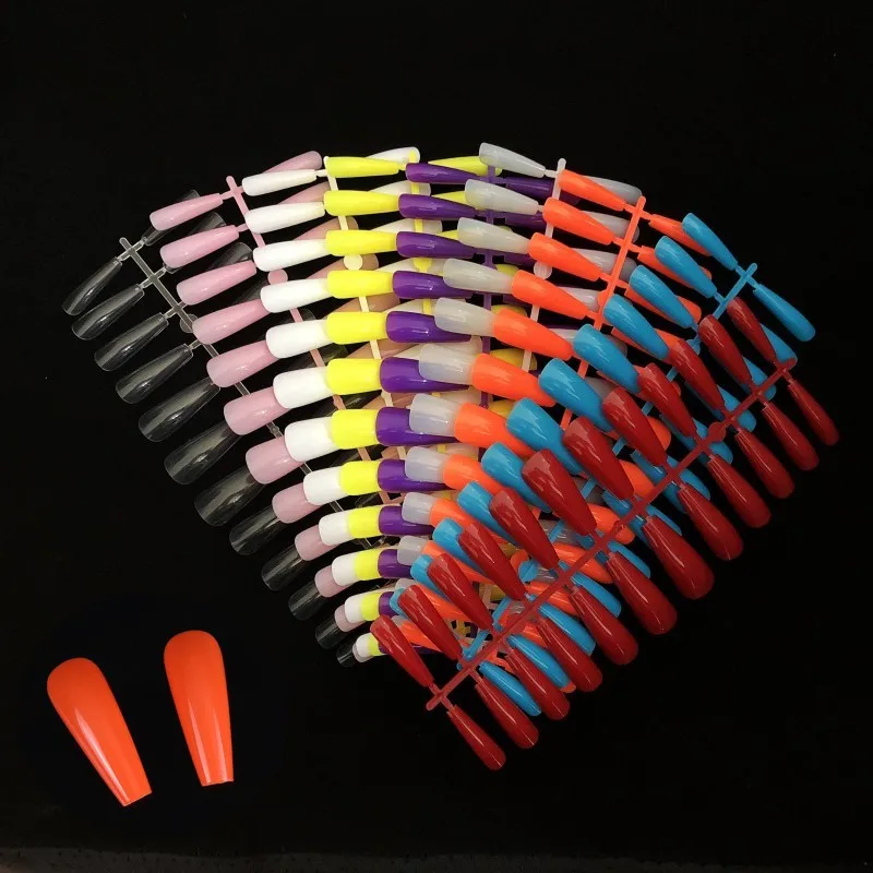

DingXue 24 /pcs Colorful Coffin False Nail Detachable Tips For Nail Extension Manicure Art Press On Fake False Nails G014