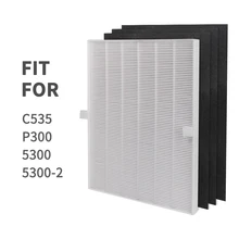 Air Purifier Filters 1PC HEPA Filter and 3PCS Carbon Cotton Set Replacement For Winix 115115 5300 5300-2 6300 6300-2 P300 C535