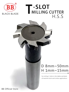 

BB T Slot Milling Cutter for Metal HSS Woodruff Key Seat Router Bit Mill Thickness 1-12mm Diameter 8-50mm