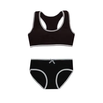 

Teens Bra Set Girls Underwear Camisole Cotton Hipster Adjustable Sling Big Girl's Training Summer Sport 8-14Y Kids