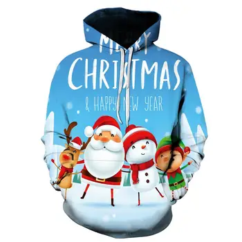 

2020 New Adult Children 'S Christmas Hoodie Autumn Winter Leisure 3d Santa Print Long Sleeve Funny Christmas Day Hoodie