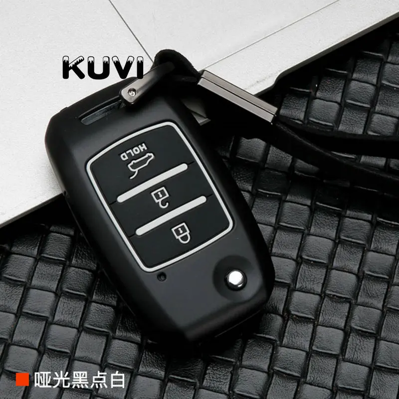 Сплав автомобильный брелок дистанционного управления с ключом чехол Чехол для KIA Sid Rio Soul Sportage Ceed Sorento Cerato K2 K3 K4 K5 защитный чехол - Название цвета: black white