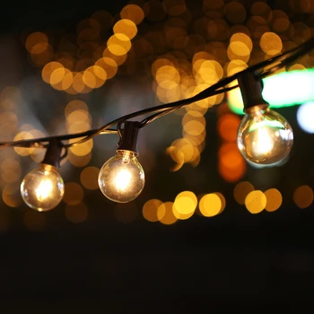 

12m/39.37ft E12 G40 Globe Party Christmas String Light garland wedding garden party tree Patio Lights fairy Vintage Bulb outdoor