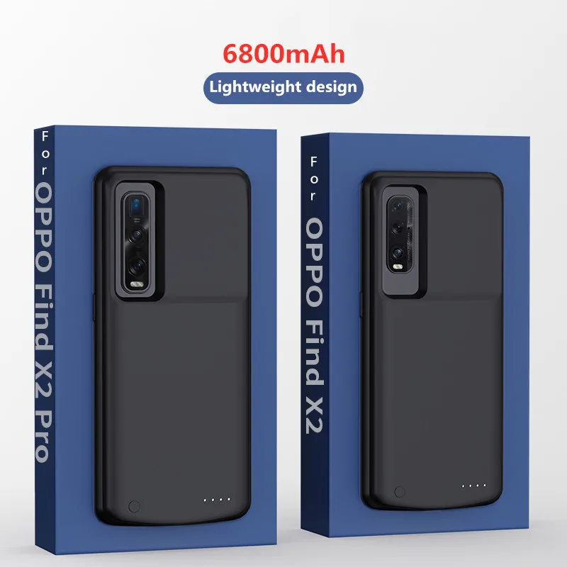 6800 мАч Расширенный телефон Батарея Мощность чехол для OPPO Find X2 Портативный банка