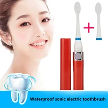 Новинка 1 шт. Водонепроницаемая Портативная звуковая зубная щетка для путешествий звуковая зубная щетка с батарейками Удобная простая Мода