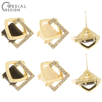 

Cordial Design 50Pcs 16*17MM Jewelry Accessories/Rhinestone Earrings Stud/Square Shape/DIY Making/Hand Made/Earring Findings