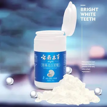

Herbal Pearl Teeth Whitening Powder Brighten Reduce Yellow Tooth Dirt Cigarette Stain Bad Breath Oral Hygiene Care