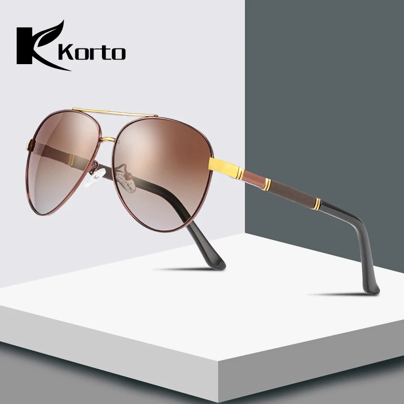 

Korto Gradient Men's Sunglasses Polarized Men Coating Mirror Sun Glasses Oculos Male Eyewear For Men Aviation Sunglasses Gafas