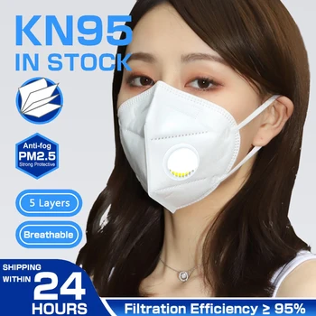 

KN95 Mask Valve Protective Dust Face Mask Masks Respirator Month KN95 Filter Mask with Breather Valve Mascarillas