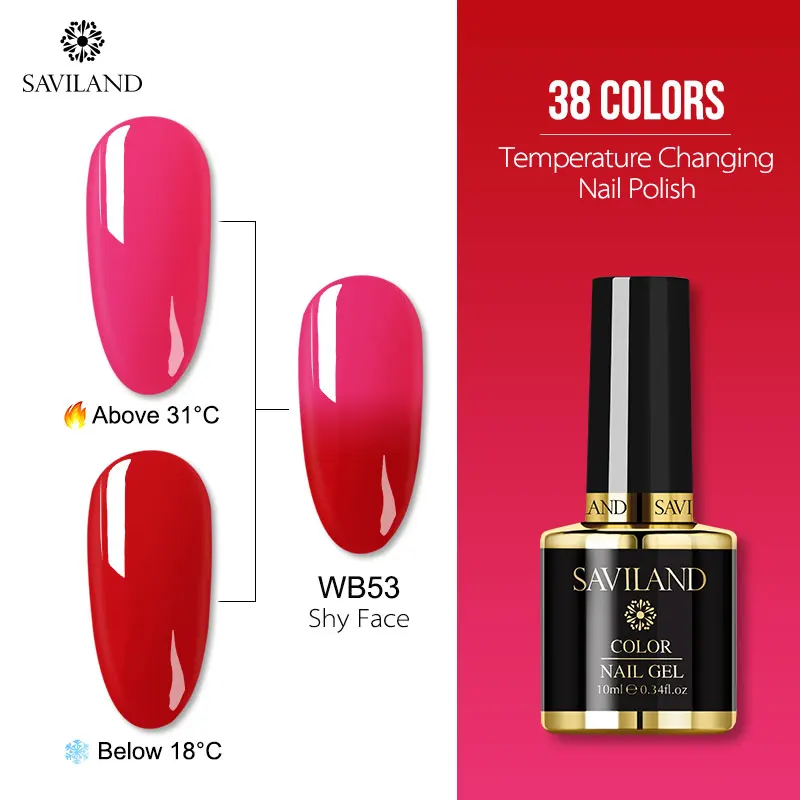 10ml WB53 SAVILAND температурный меняющий Цвет Гель-лак UV Vernis полуперманентный Блеск Гель-лак верхнее покрытие Гибридный лак для ногтей - Цвет: 10ml WB53