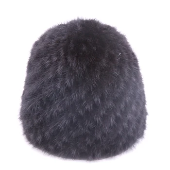 

winter womens mink fur hats natural real fur knitted cap fashionable fluffy ladies genuine fur beanie female black fur caps