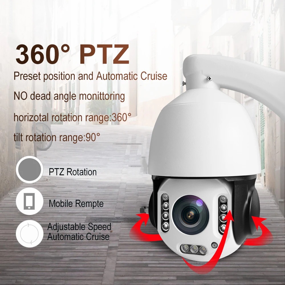  Full HD 5MP 20X Zoom Wireless Humanoid Tracking PTZ IP Camera Built in WIFI Auto Tracking PTZ Speed