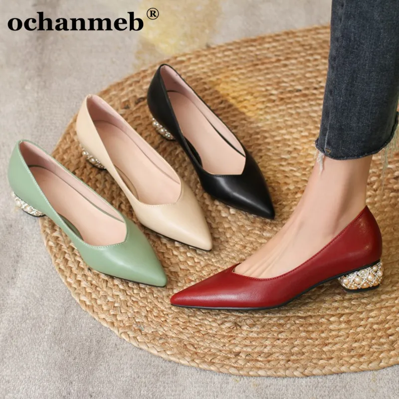 Ochanmeb размеры 31–43 хорошее качество кожаная обувь с микрофиброй для женщин Жемчуг
