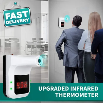 

Wall-Mounted K3 Digital Infrared Thermometer Non-Contact Forehead Body Thermometer LCD Display Office Metro Home Use