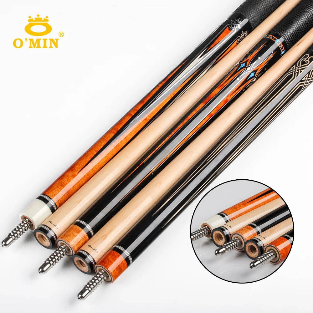 OMIN XF-B Pool Cue Stick12.8mm Tip Leather Grip Carbon Tube Inside Radial Joint Unique Design Adjustable Weight Kit Billiard Cue