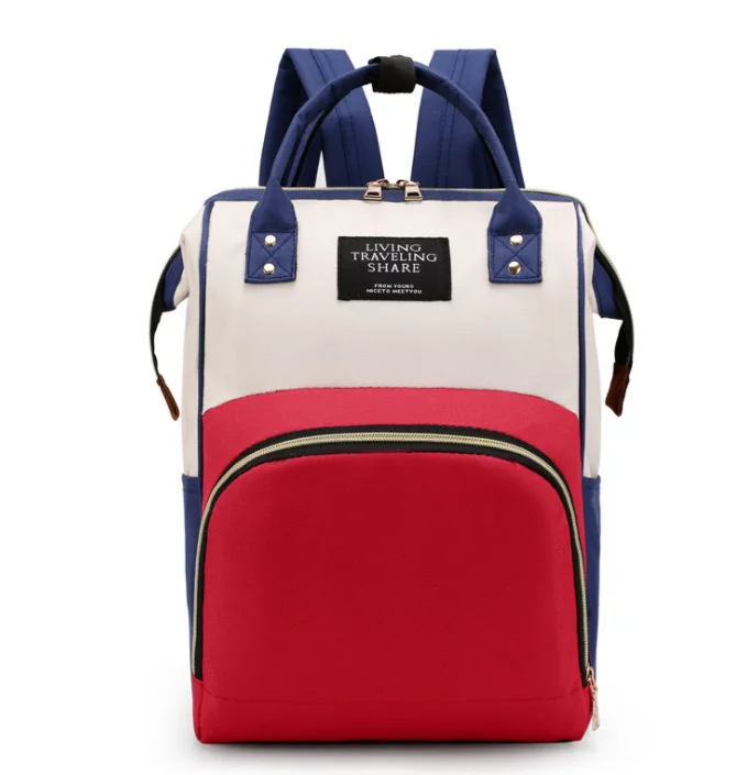 Модная сумка для ухода за ребенком, сумка для подгузников, уличный рюкзак на молнии, сумка для подгузников, рюкзак - Цвет: Синий