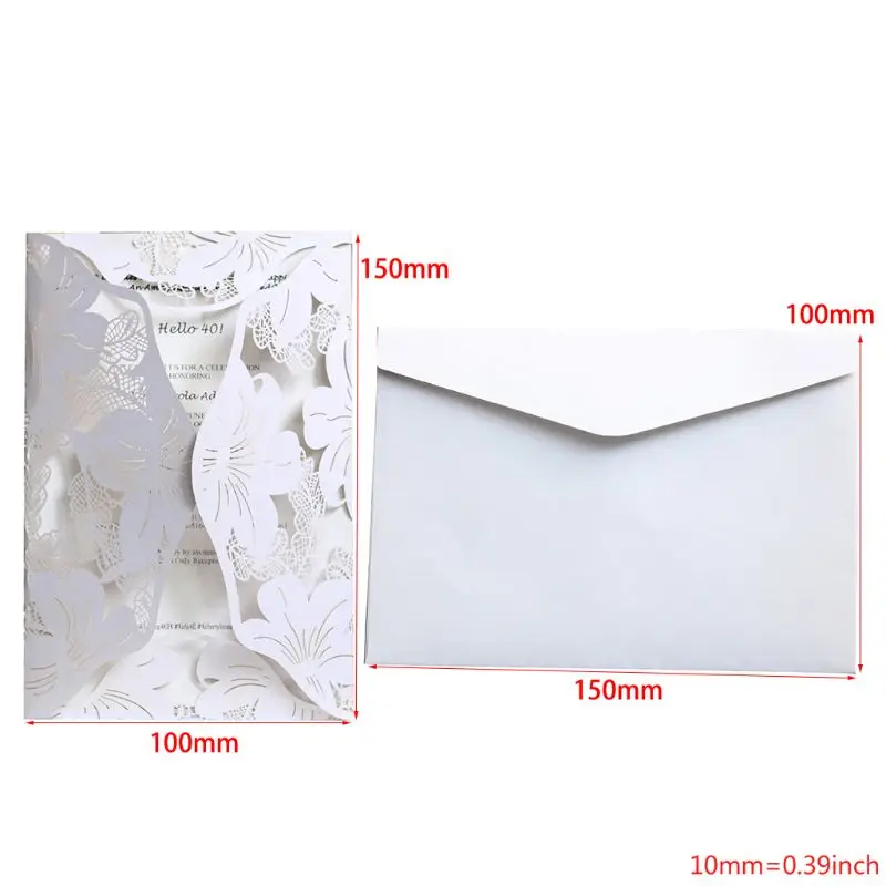  20pcs Wedding Invitation Cards Laser Cut Party Invitations with Blank Inner Kraft Card Inserts for  - 4.00007E+12