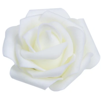 

High Quality 100pcs / bag 6cm Foam Rose Heads Artificial Flower Heads Wedding Decoration(milk white)