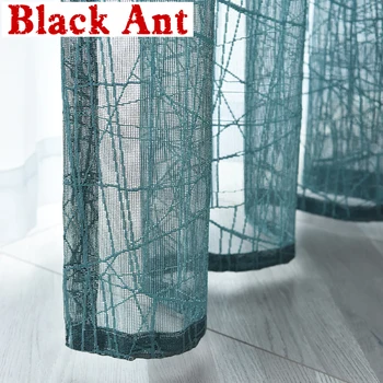 

Nordic Fashion Curtain for Living Room Geometric Tulle Voile Curtain for Bedroom Balcony Mesh Fabric Drape Kitchen X694#40