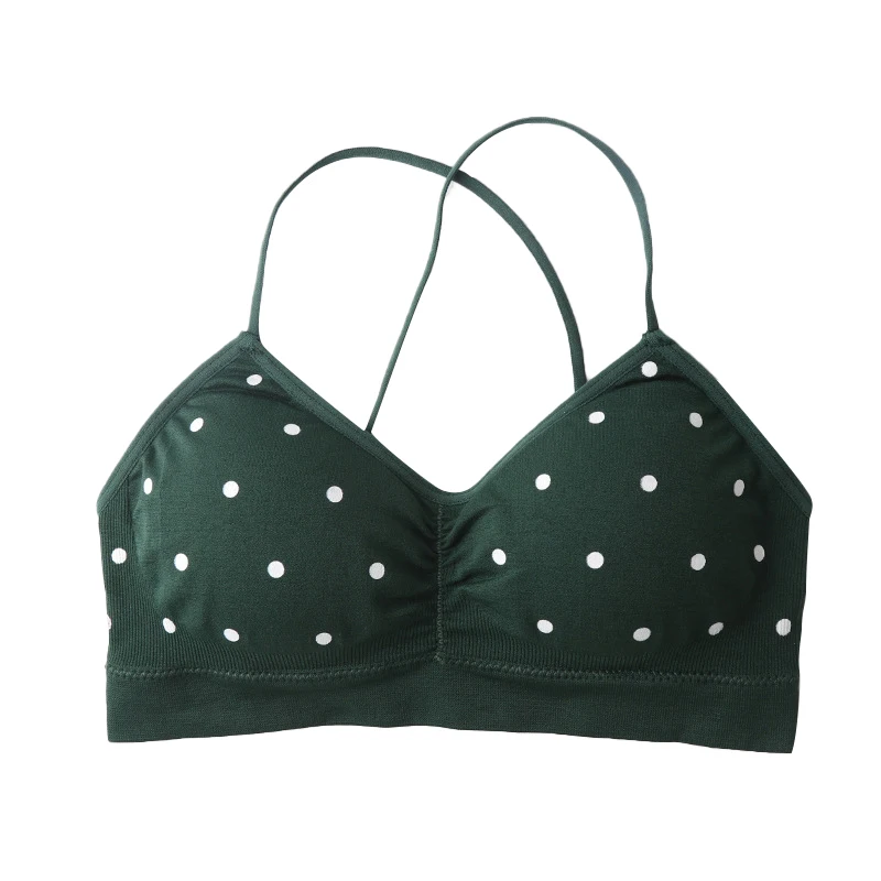 Women Lingerie Bra Push Up Sports Seamless Polka Dot Soft Tube Top