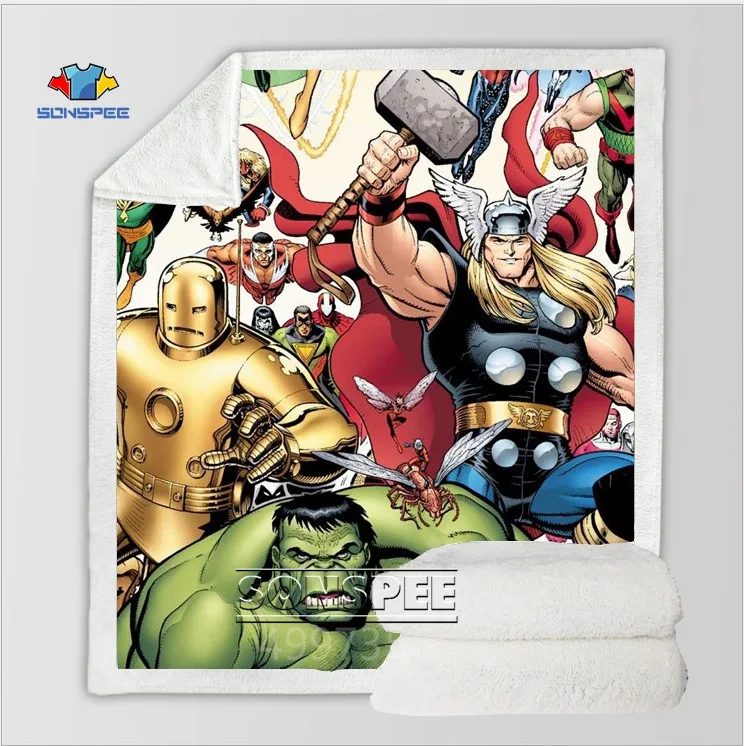 SONSPEE Marvel hero аниме Харадзюку для детей и взрослых 3d принт одеяло удобный диван пододеяльник теплое постельные принадлежности диван офисное одеяло для короткого сна