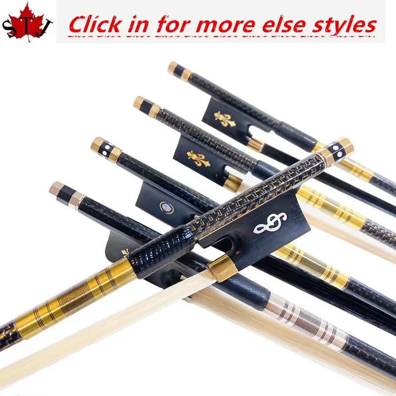 New Professional Carbon Fiber Various Styles Violin Bow 4/4 - 1/4Full Size Ebony Wood Natural Hair | Спорт и развлечения