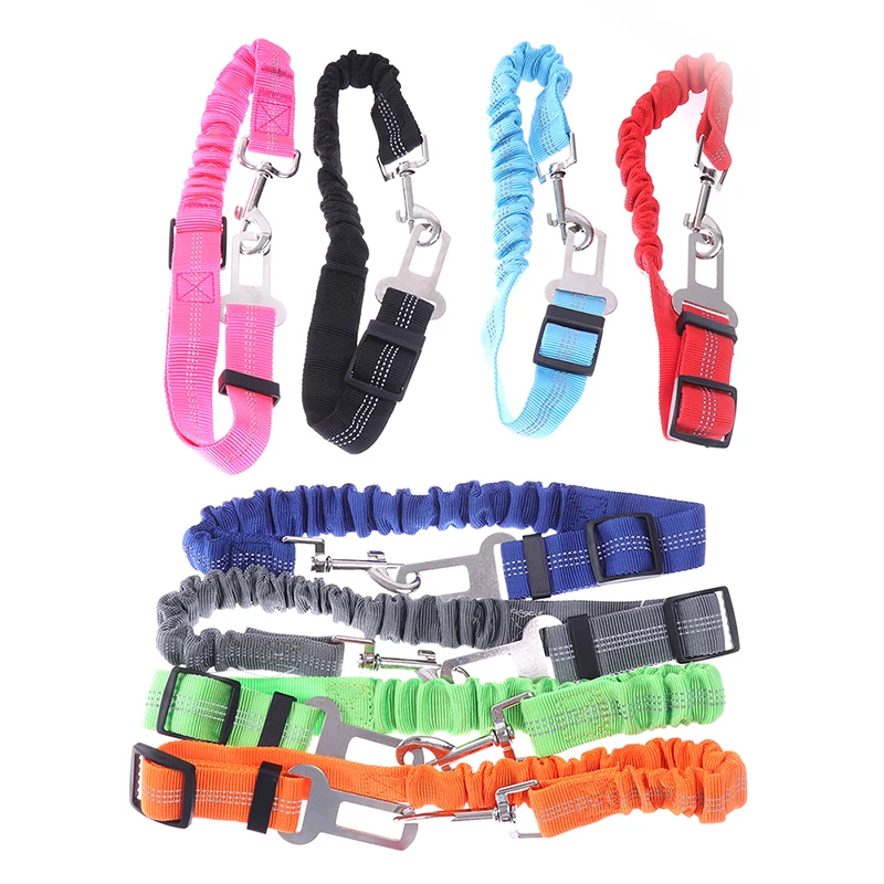 Protector de seguridad para cinturón de seguridad de coche para perro, longitud ajustable, accesorios de viaje para mascotas, Collar de correa para perro, arnés de coche sólido