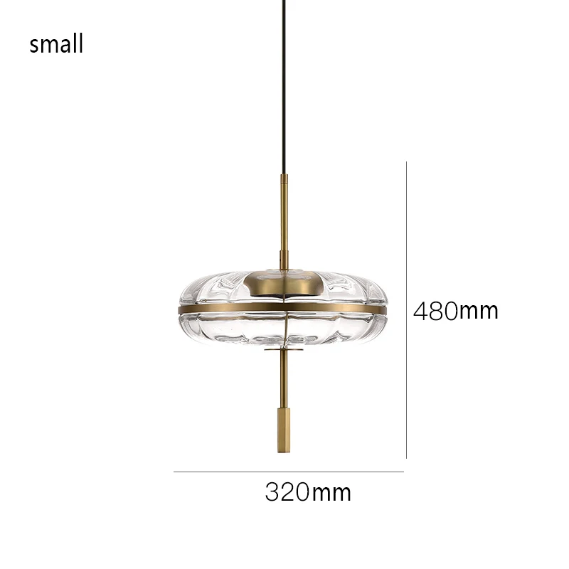 Современный медный стеклянный подвесной светильник, светодиодный подвесной светильник для гостиной, ресторана, спальни, отеля, кафе, лофт, подвесной светильник - Цвет корпуса: 32cmx48cm