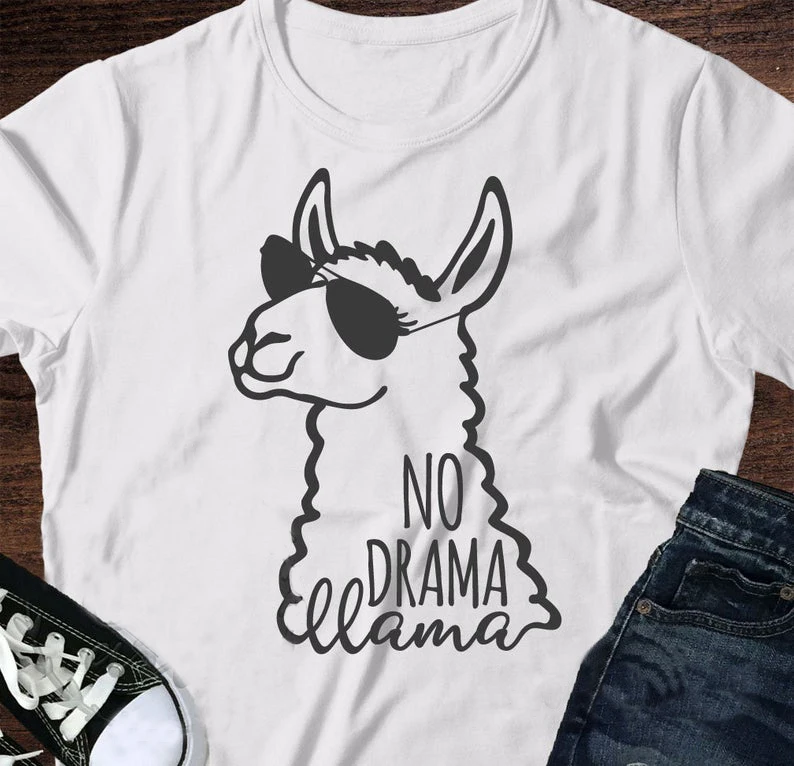 Без драмы Llama футболка эстетическое винтажное гранж Графический Женский Забавный CamisetasCasual унисекс футболка Топ Прямая