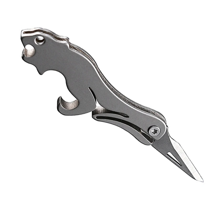 1pc Camping Titanium Alloy Mini EDC Knife Unboxing Mini Pocket Knife Keychain Hanging Outdoor Multi EDC Tools